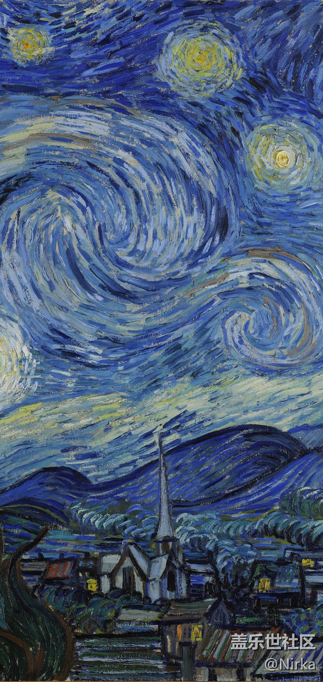 漂亮的梵高 星空 局部 壁纸，现已打包上传