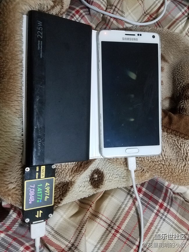 华为22.5w多协议充电宝无法给三星s7 edge和note4快充