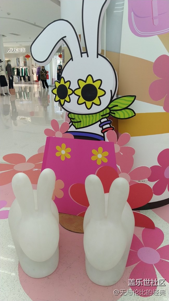 【玉兔呈祥】电梯旁的迎宾兔