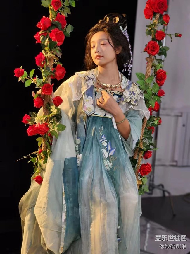 【冬日物语】玫瑰花秋千上的少女