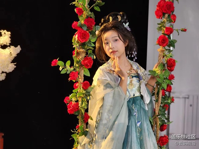 【冬日物语】玫瑰花秋千上的少女