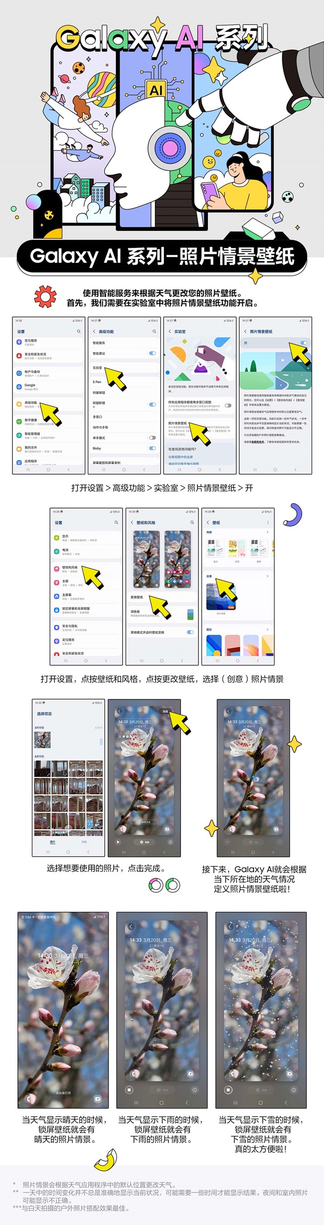 【Galaxy AI系列】看，你的壁纸会报天气！