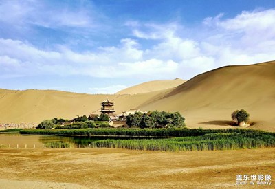 塞外风光·月泉阁下月牙泉