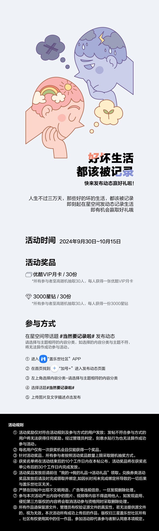 好坏生活都该被记录 快来发动态赢好礼啦！