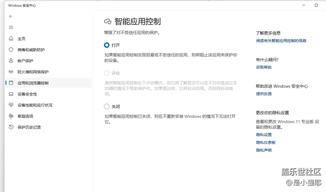 Windows1124h2打开Windows安全中心-智能应用控制时S换机助手无法安装