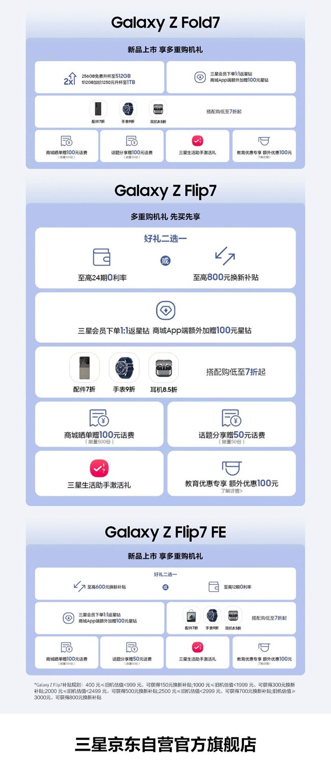 Galaxy Z Fold7 | Z Flip7全面开售 福利信息汇总