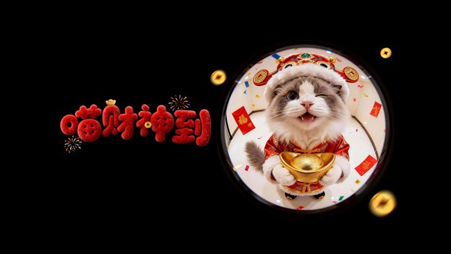 初五到！接招财喵迎好彩头~